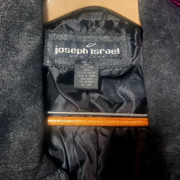 Joseph Israel Suede Black Metallic Jacket Size Large - Picture 4 of 4